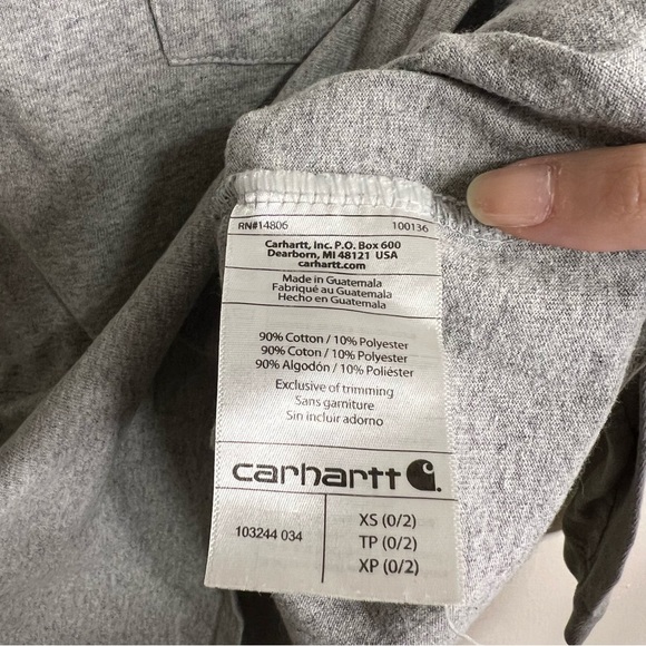 Carhartt Gray Long Sleeve Pocket Tee - Picture 5 of 5